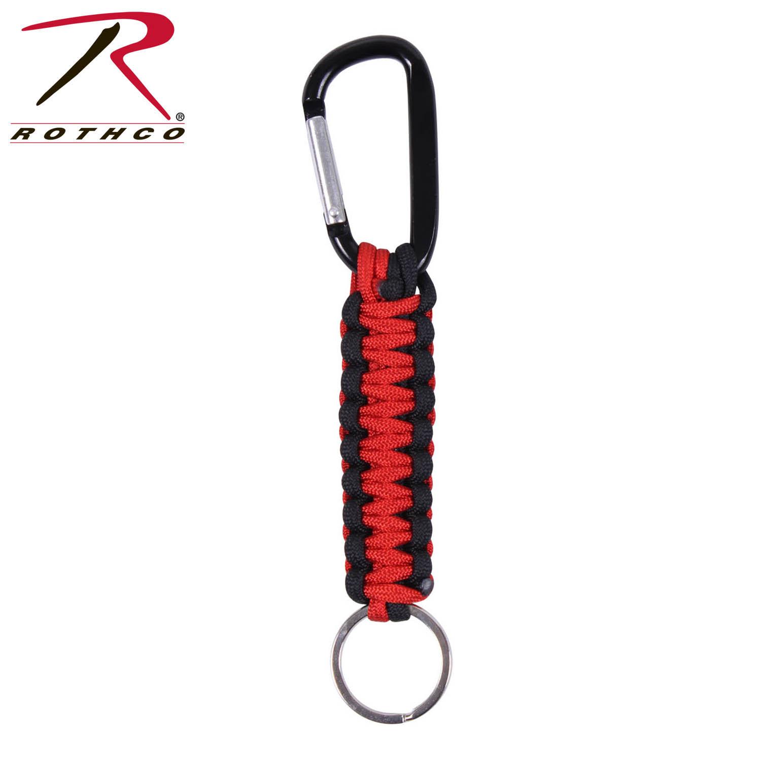 Thin red line paracord keychain w/carabiner - Ropes & paracords