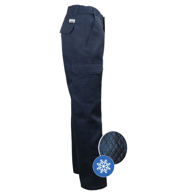 Pantalon cargo doublé-taille flexible