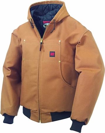 Hooded insulated bomber jacket